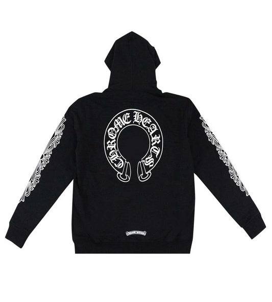 Chrome hearts horseshoe floral zip up