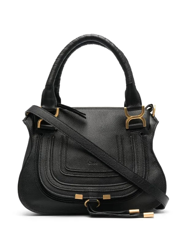 Marcie leather black and gold bag