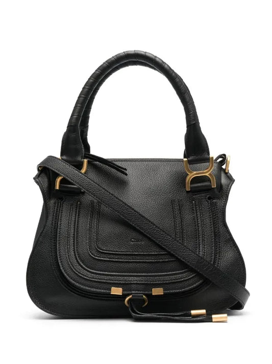Marcie leather black and gold bag