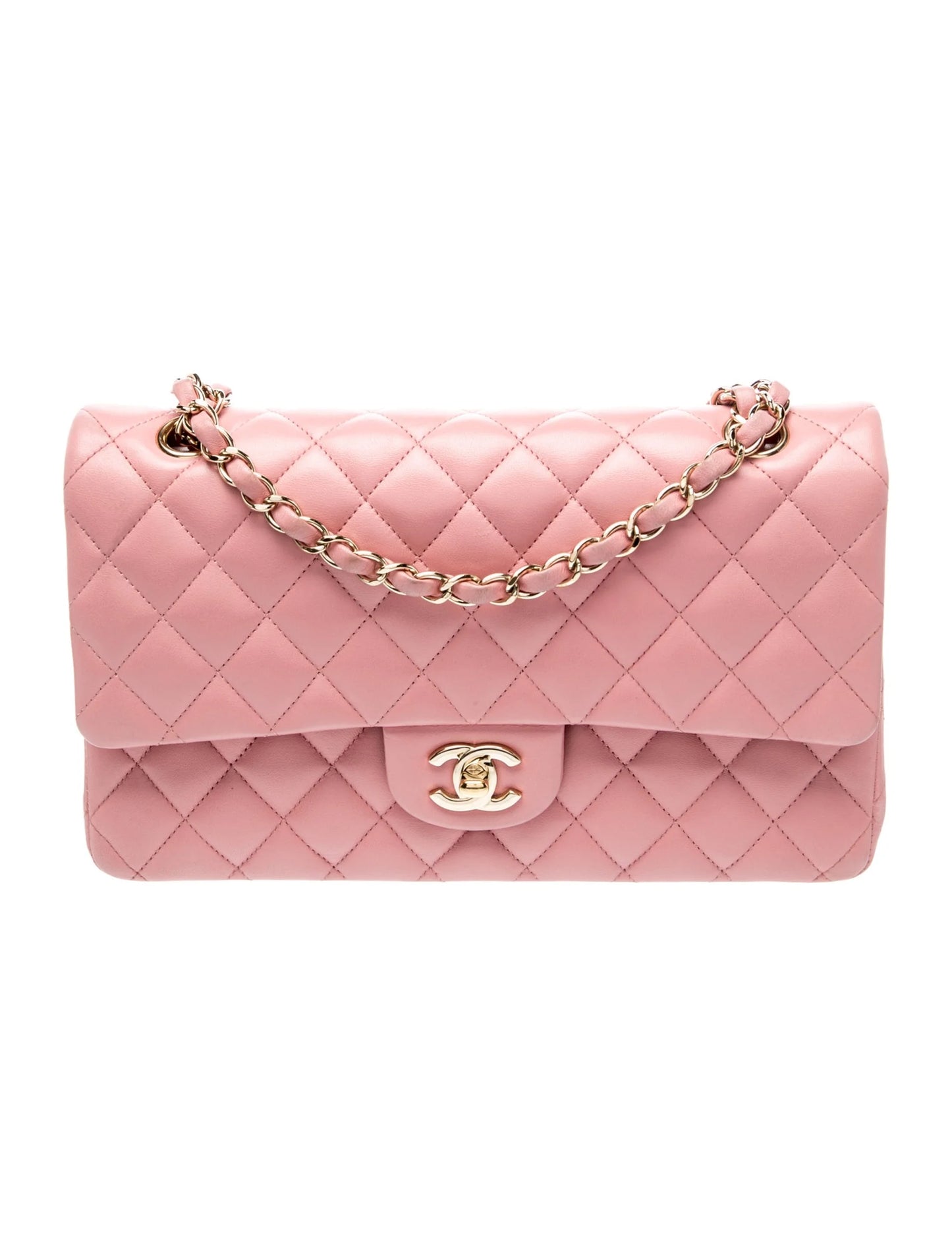 Chanel pink diamond quilted shoulder bag