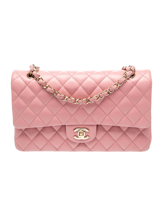 Chanel pink diamond quilted shoulder bag