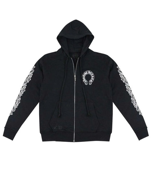 Chrome hearts horseshoe floral zip up