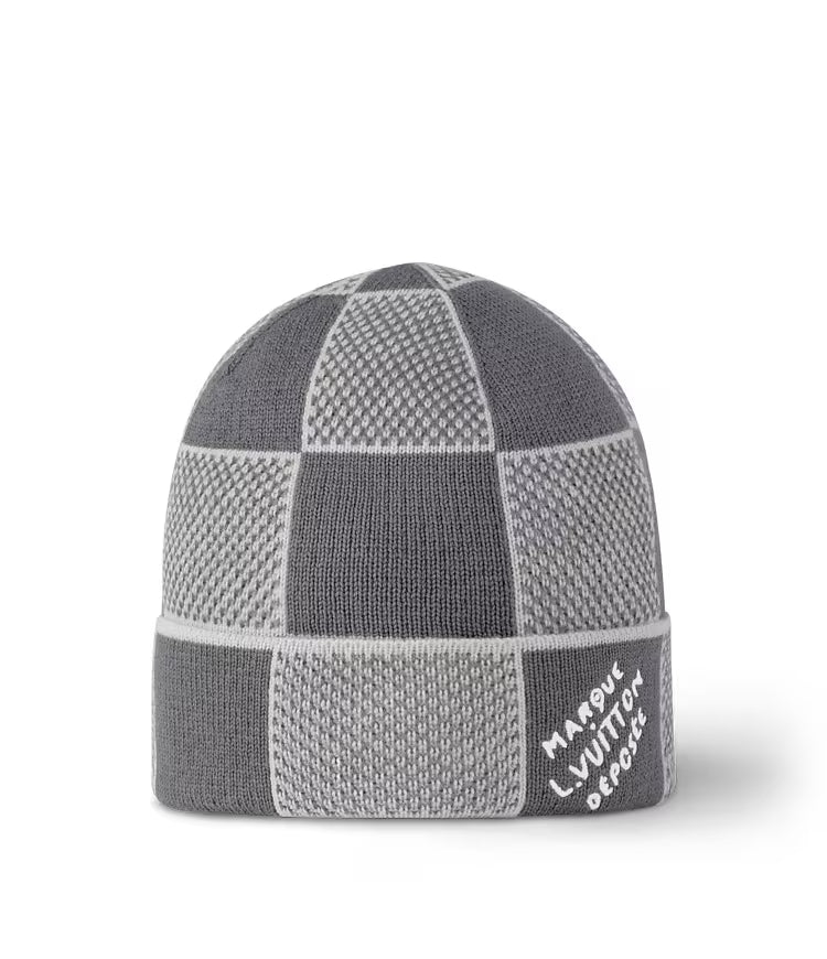 LV marque beanie grey